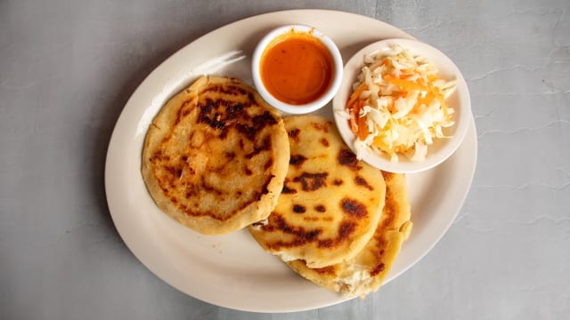 Three Locas (Loroco, Pork, Cheese & Beans Mixed).