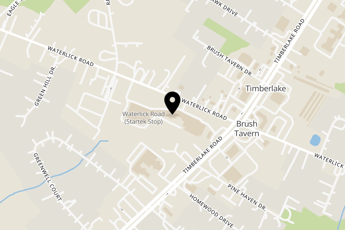 Map showing the location of Delicia's on 3412 Waterlick Rd in Lynchburg